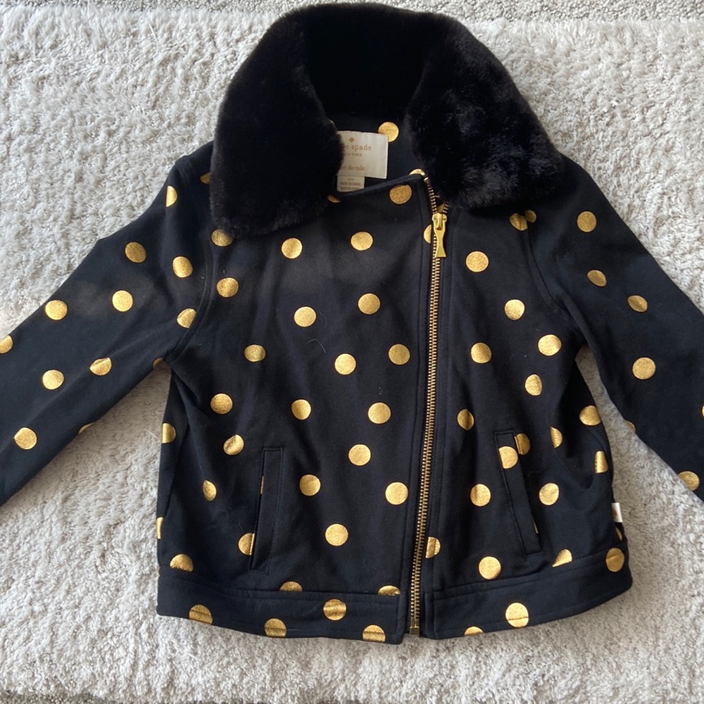 Beautiful Kate Spade girls jacket with removable faux fur collar
